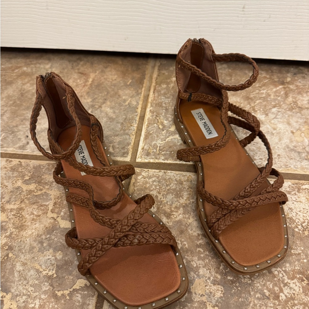 Steve Madden Tan Braided Sandals